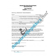Bill of Sale of Personal Property - Nebraska (Warranty)